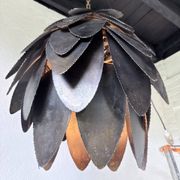 Brutalist suspension Jansen metal welded flower