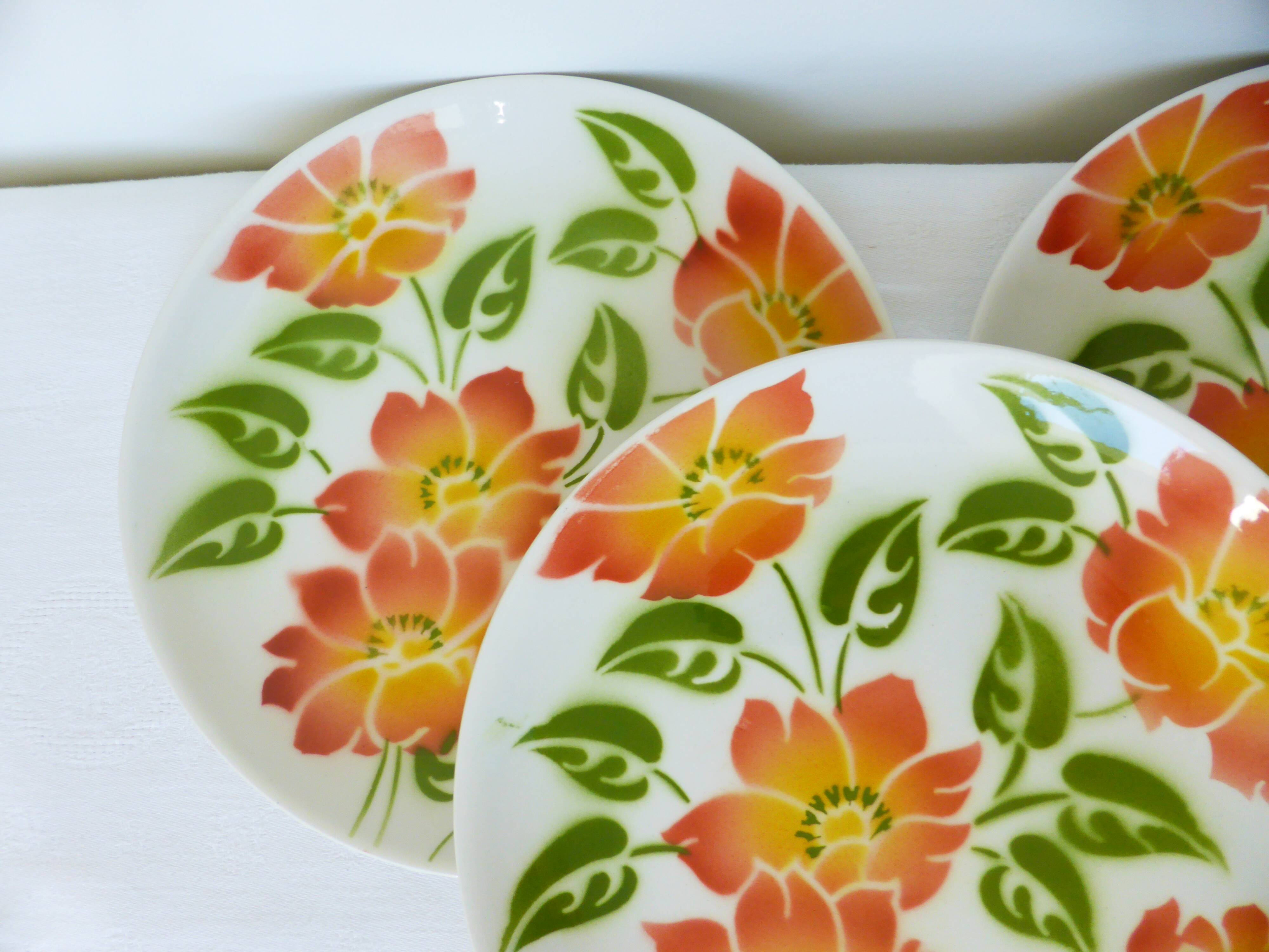 Lot de 4 assiettes dessert vintage Moulin des Loups Orchies Ontario 210681