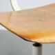 Vintage White & Wooden Swivel Office Chair, 70s