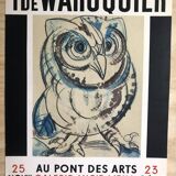 Poster H by Waroquier At the Pont des Arts Paris 1960