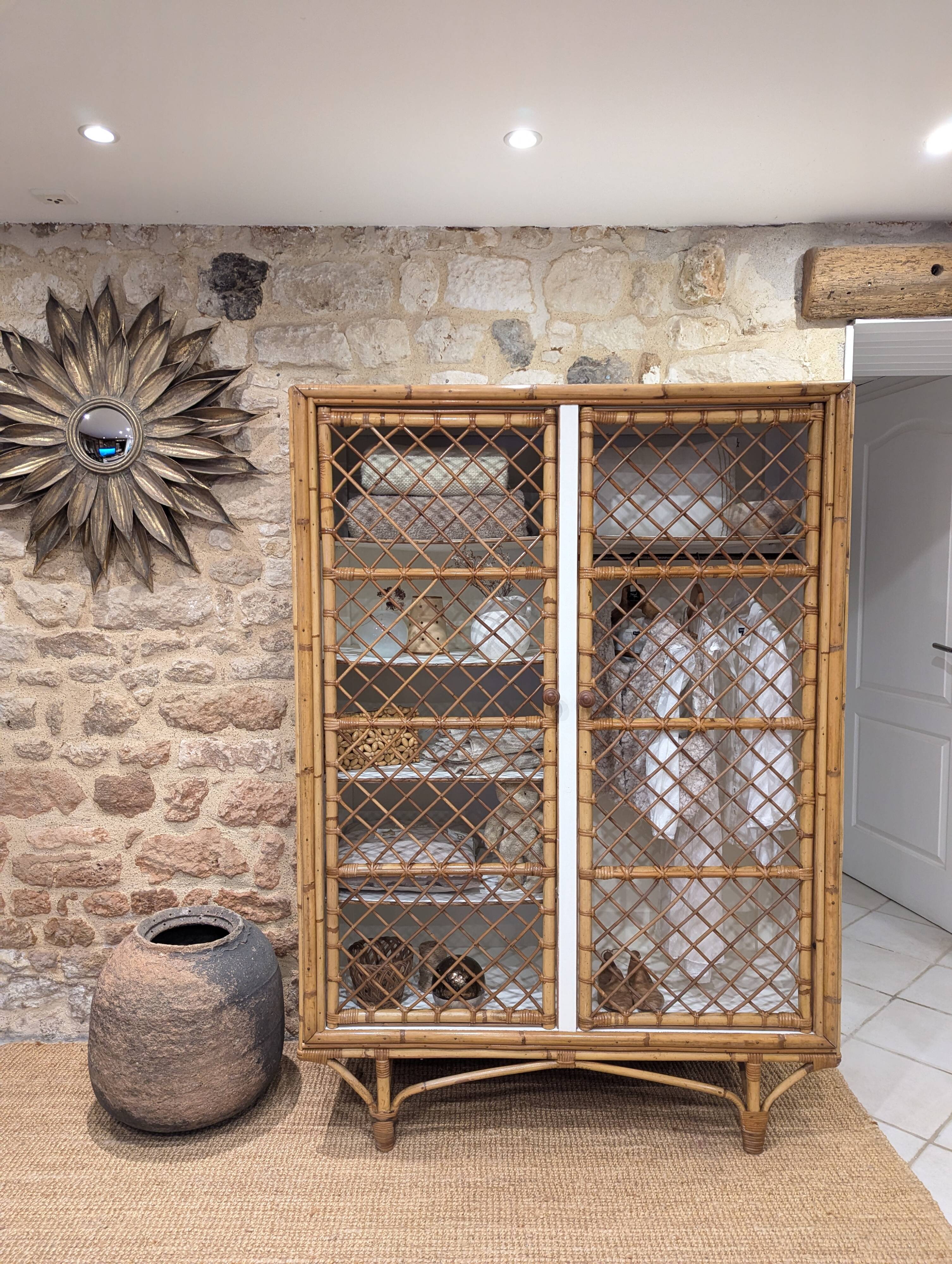 Rattan wardrobe