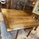 Table porte feuille en noyer, pieds Jacob