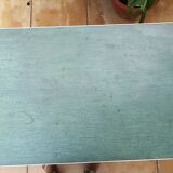 Vintage table of the 50s mado style in formica and wood with drawer and extension cords