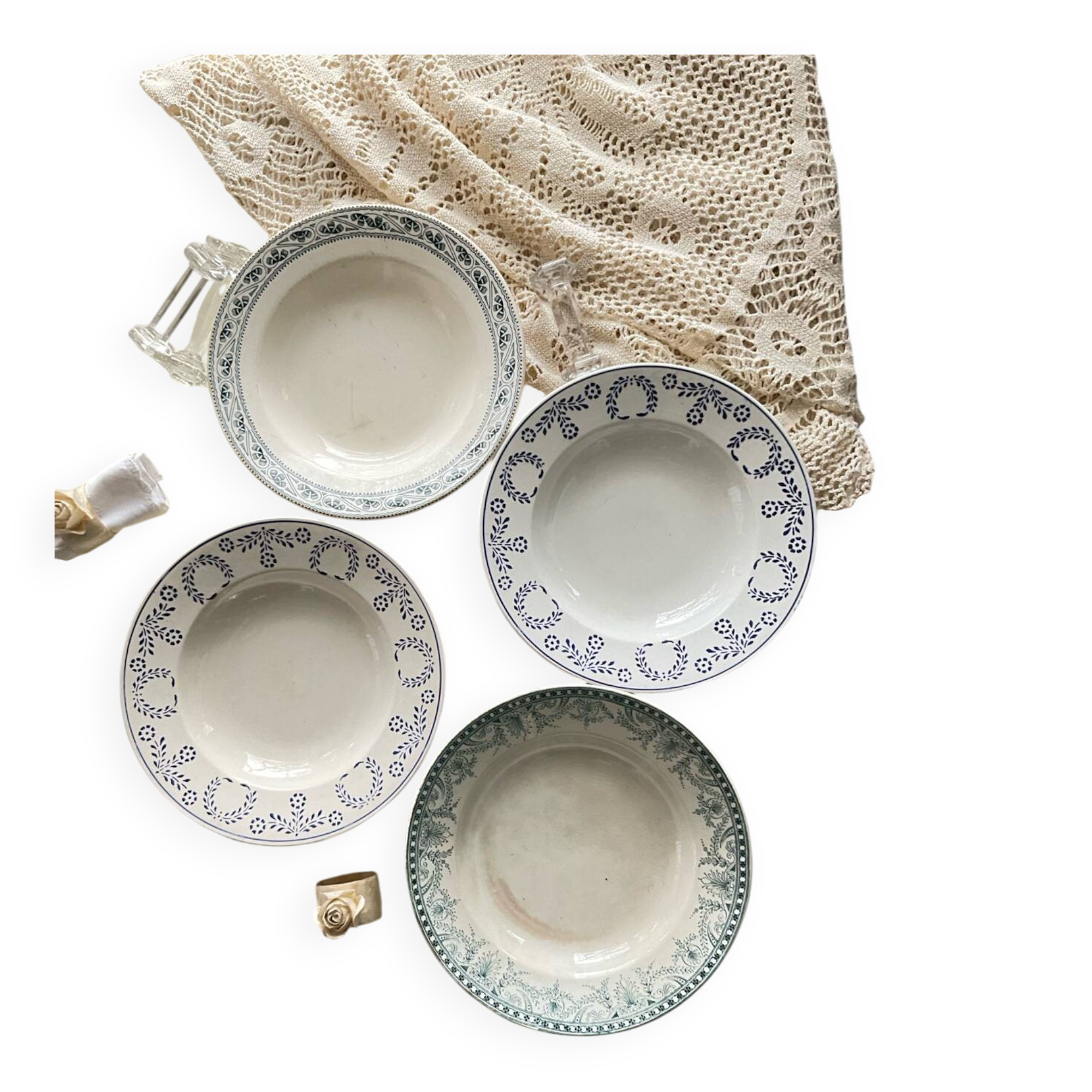 Mix and match old deep plates.