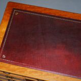 Vintage satin wood partner desk with leather top.