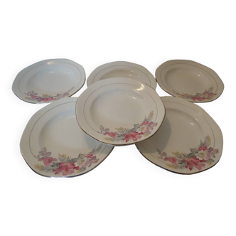 6 assiettes creuses Franceline Sarreguemines