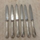 Set of 6 cheese or dessert knives in vintage silver metal
