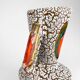 Pair of ceramic vases cracked and flamed Vallauris 70s