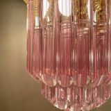 Lampe de plafond striée Murano, années 1980