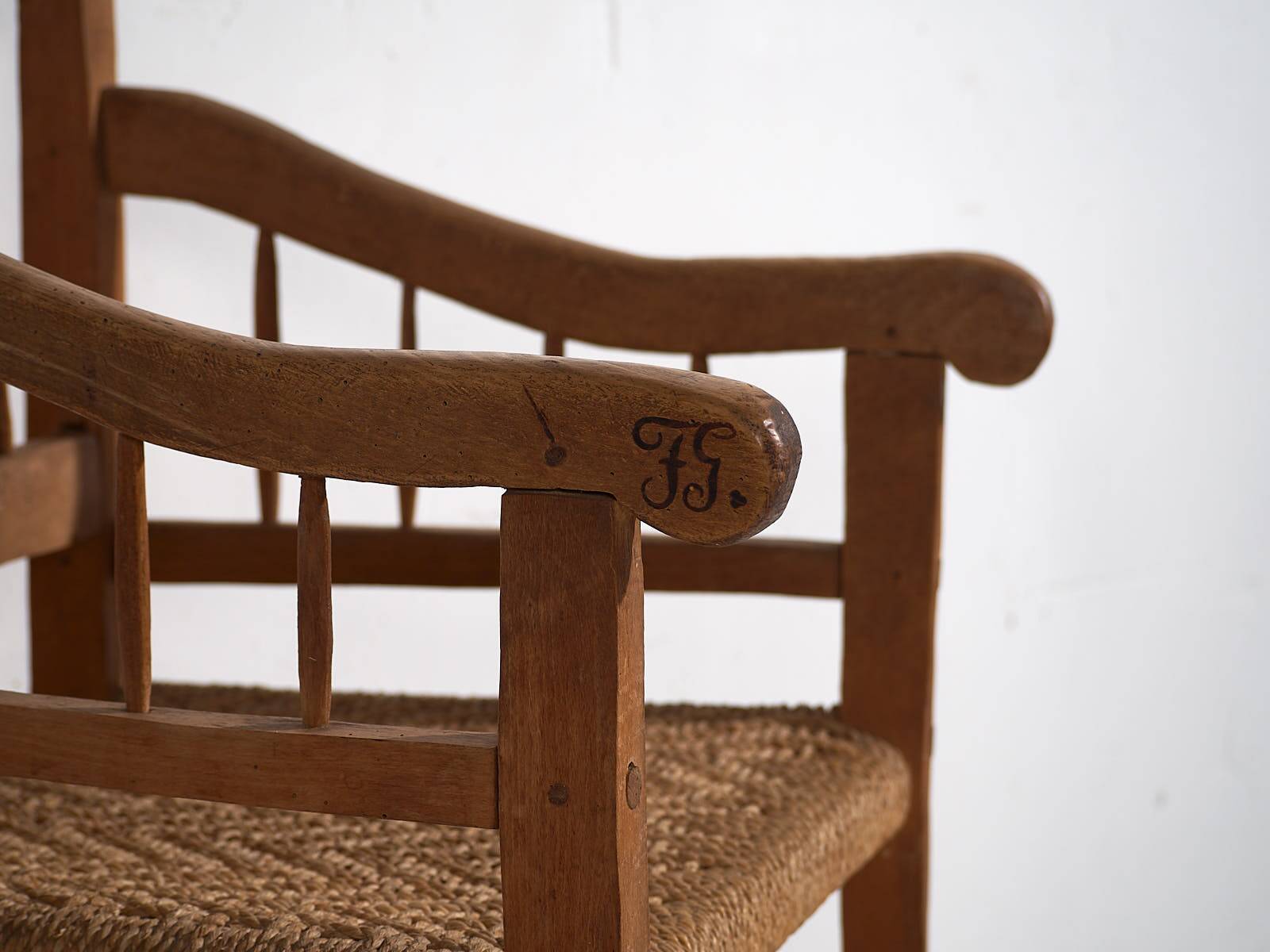 Antique solid wood armchair (c.1940) #4