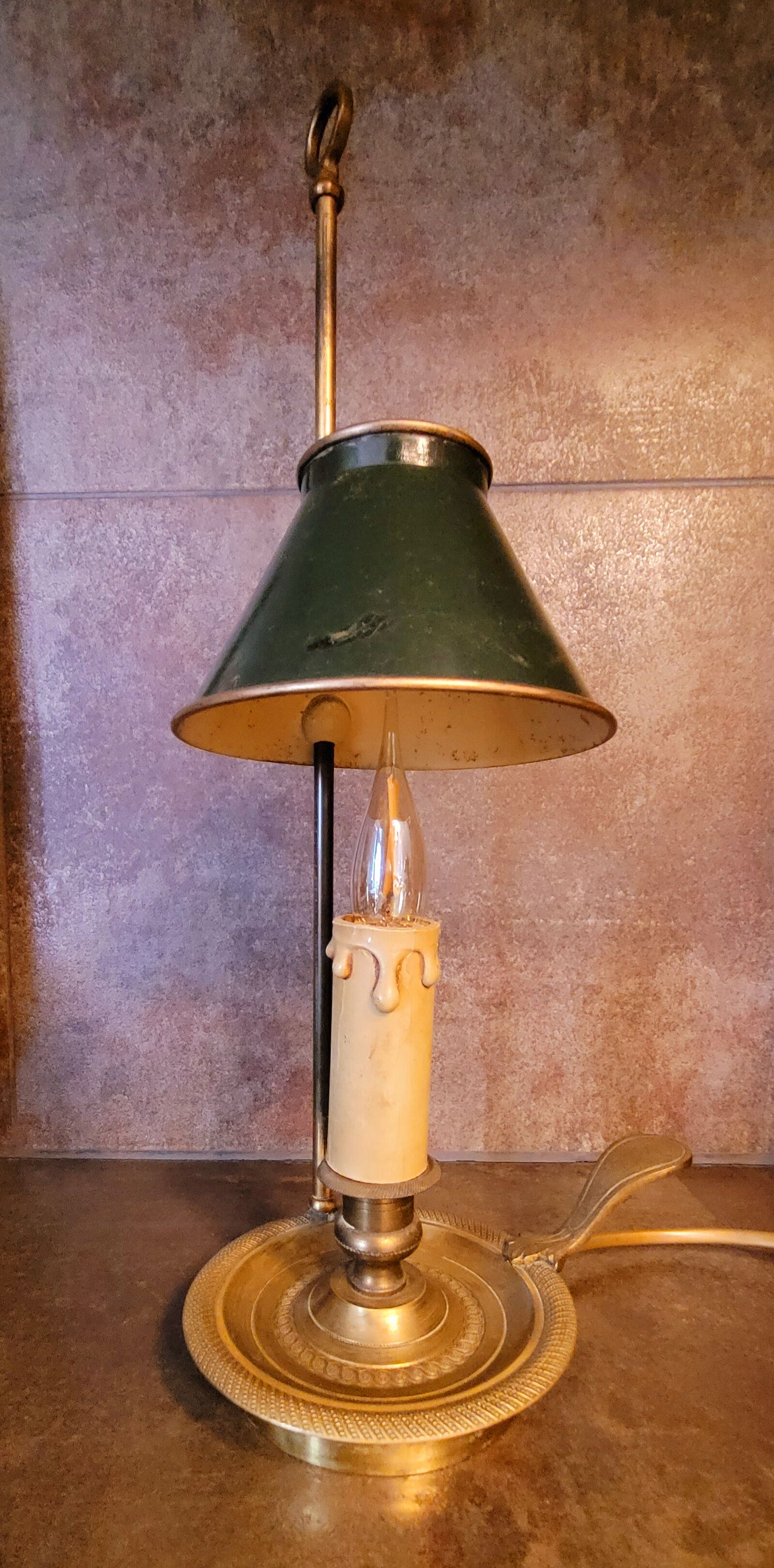 Vintage antique bronze hot water bottle lamp