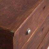 Ancienne commode rouge marron (vers 1920)