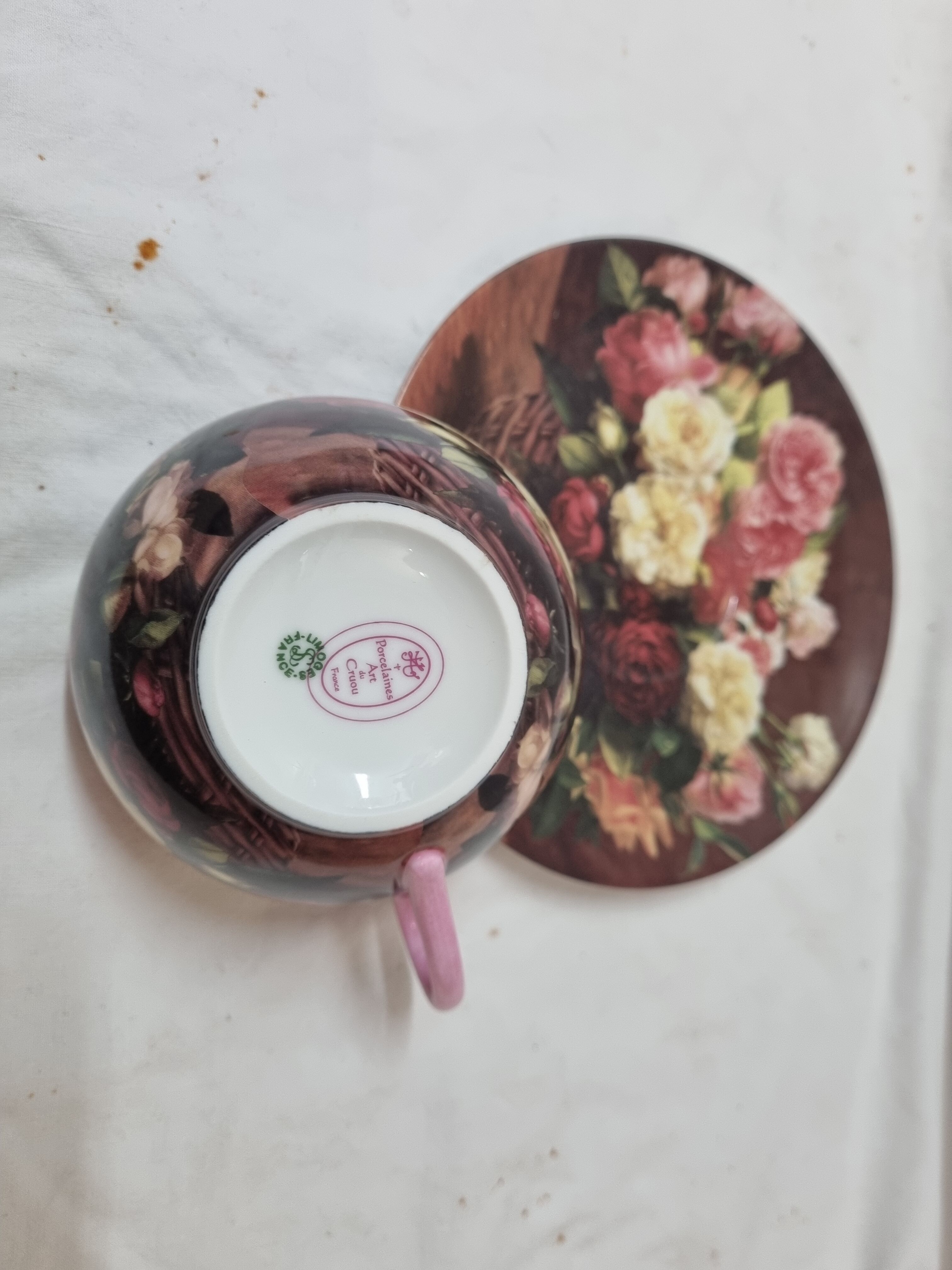 Tasse à thé porcelaine de Limoges, art du Gruou