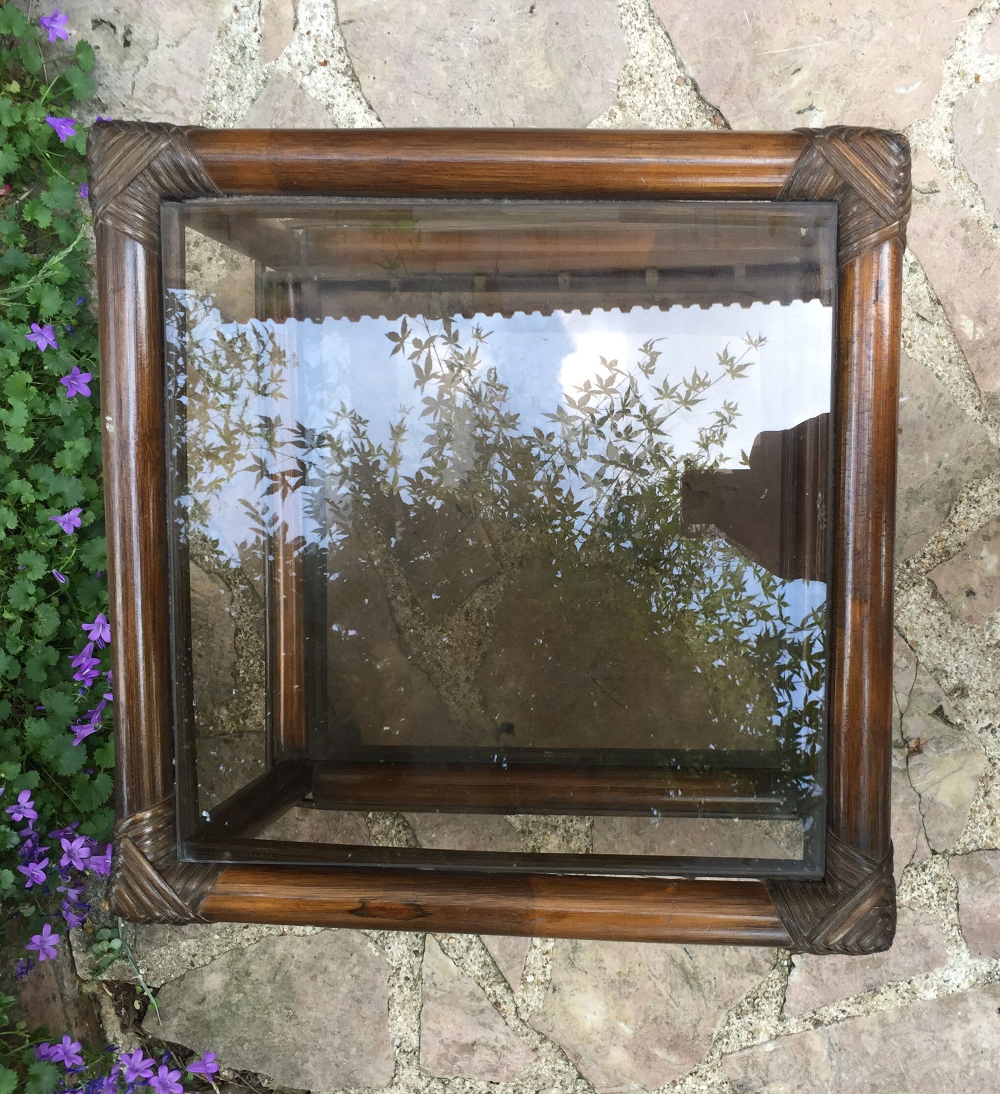Coffee table piece of rattan sofa