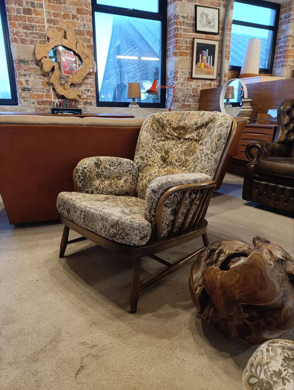 1960s Ercol Jubilee Armchair with Custom Upholstery