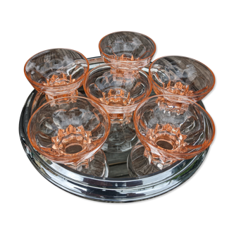 Champagne cups, pink cups, art deco ~ 1930