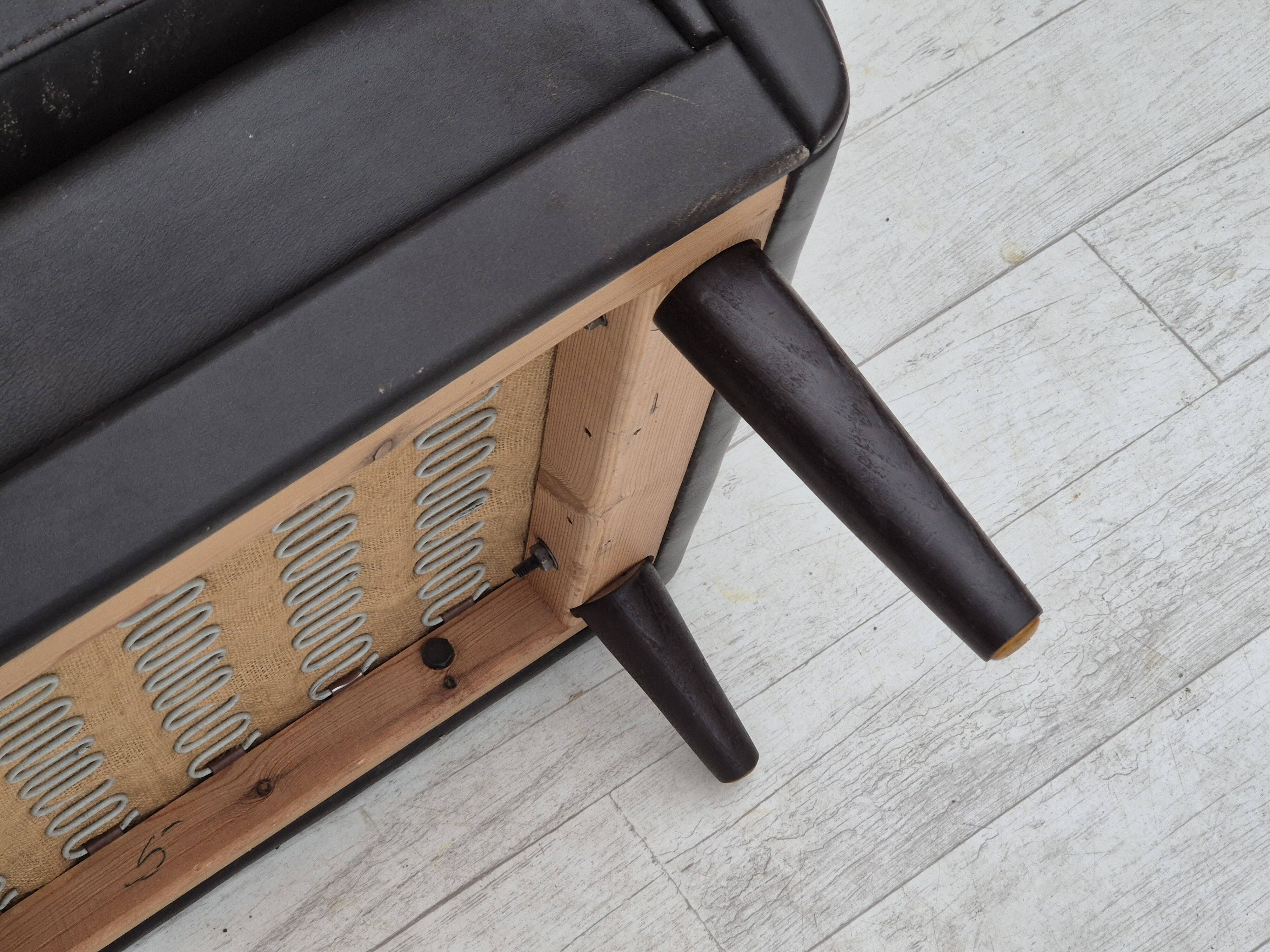 1960s, Danish design by Aage Christiansen, model "Diplomat", lounge chair with footstool.