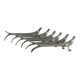 6 silver metal knife holders, pheasant shape