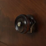 Antique english chest of drawers bow front mirrored mahogany veneer 120cm