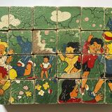 Set of wooden cubes from the 1900s six views