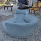 Canape design roche bobois blue leather