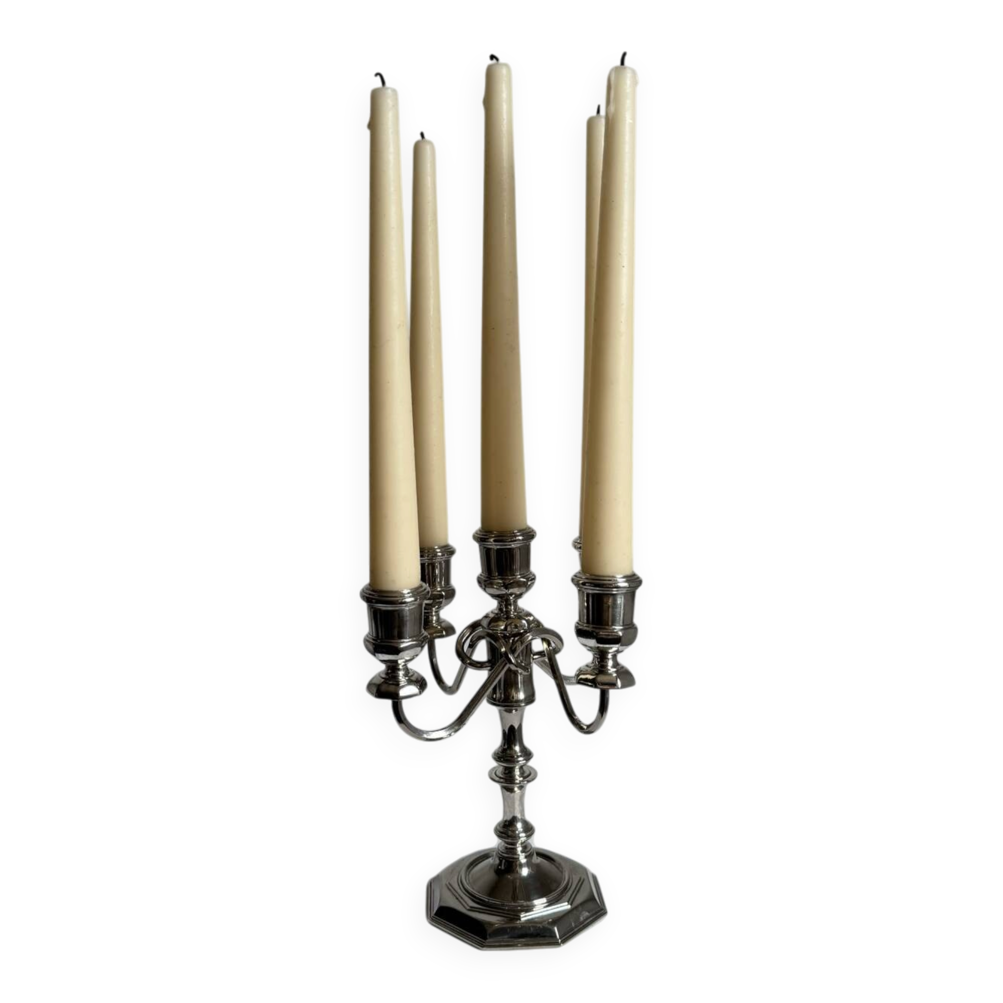 Vintage English 5 Armed Silver Plated Candelabra