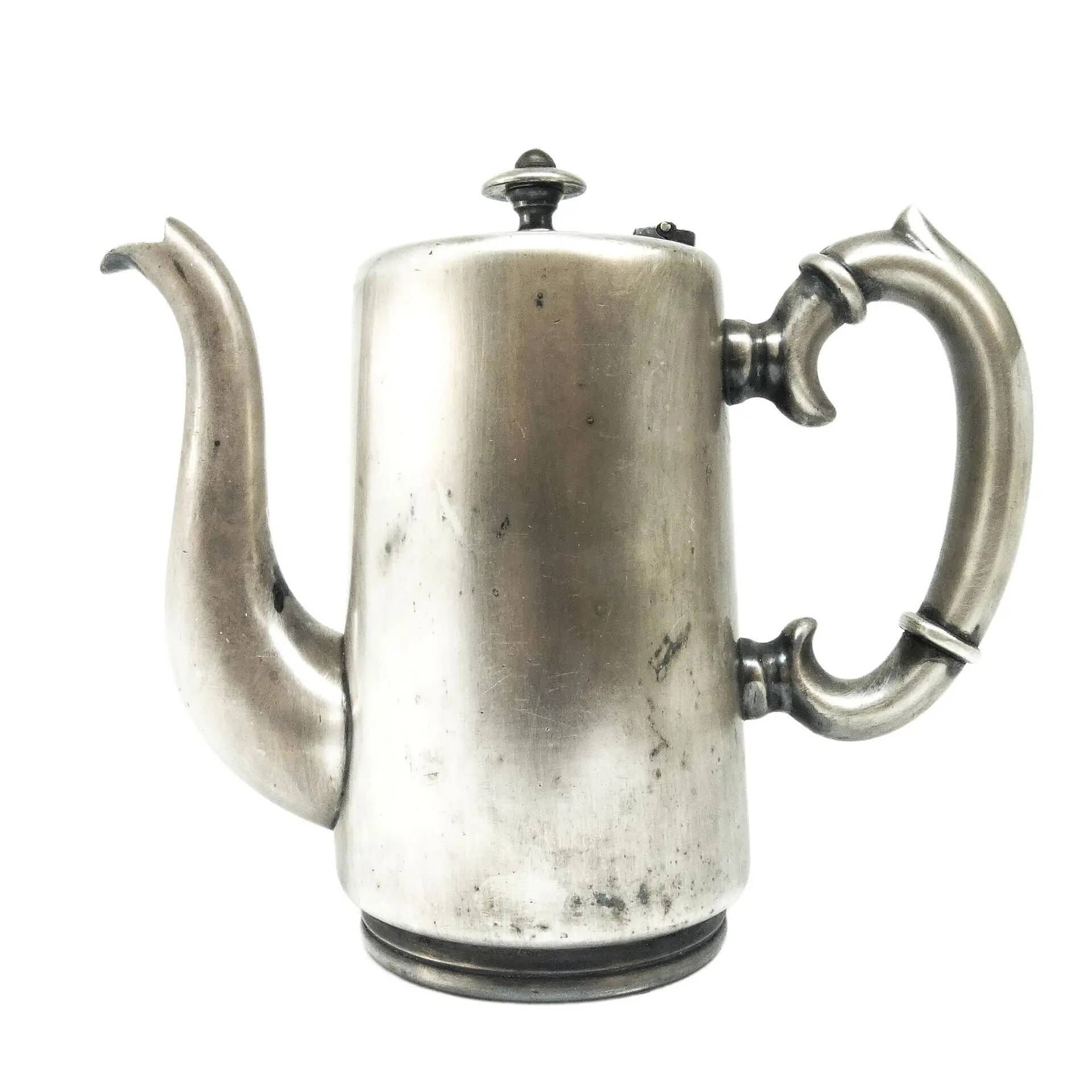 Hotel coffee pot, Eclecticism, silver-plated brass, Poland, 1920s.
