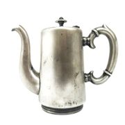Cafetière d'hôtel, éclectisme, laiton argenté, Pologne, années 1920.