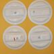 4 asparagus plates Longwy model Birds flowers blue decoration