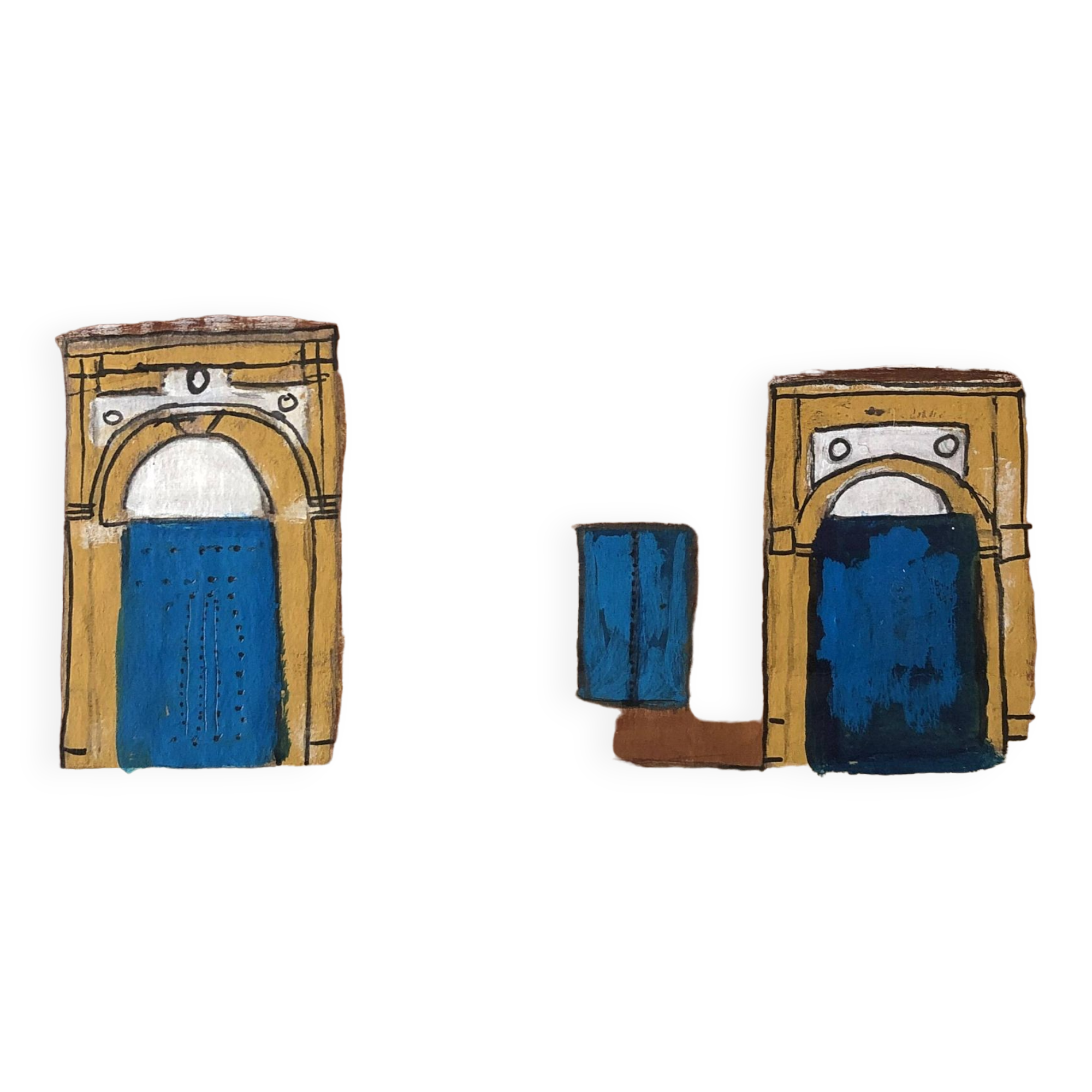Gouache Blue Doors