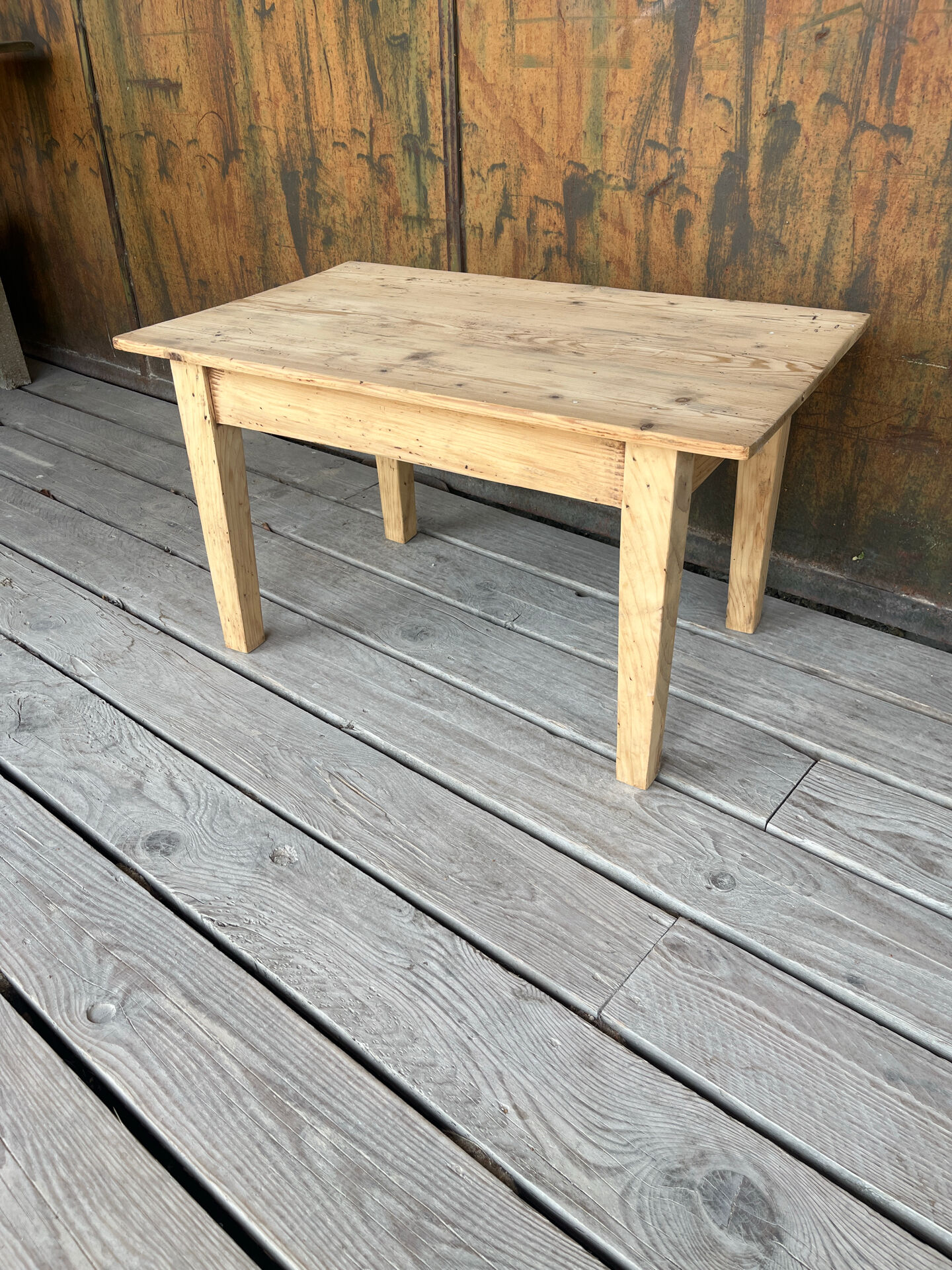 Raw wood coffee table
