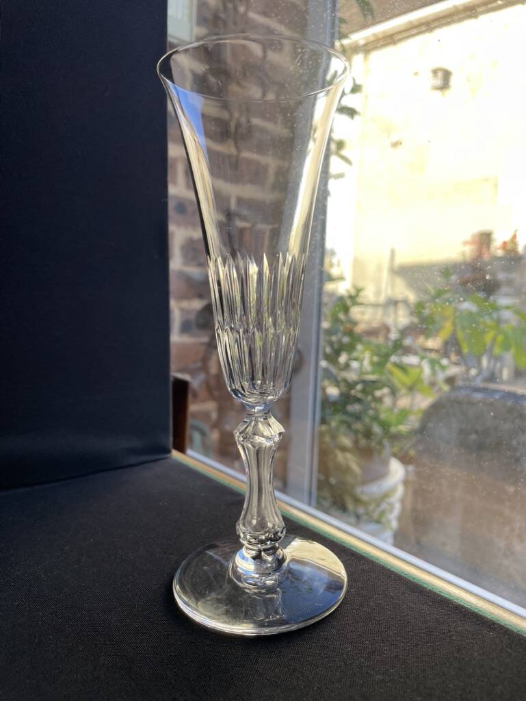 6 Saint Louis champagne flutes cut Lozère service stamped