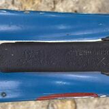 Old Pair of Vintage Blue & White Wooden Skis Mountain Chalet Decor - 218 cm