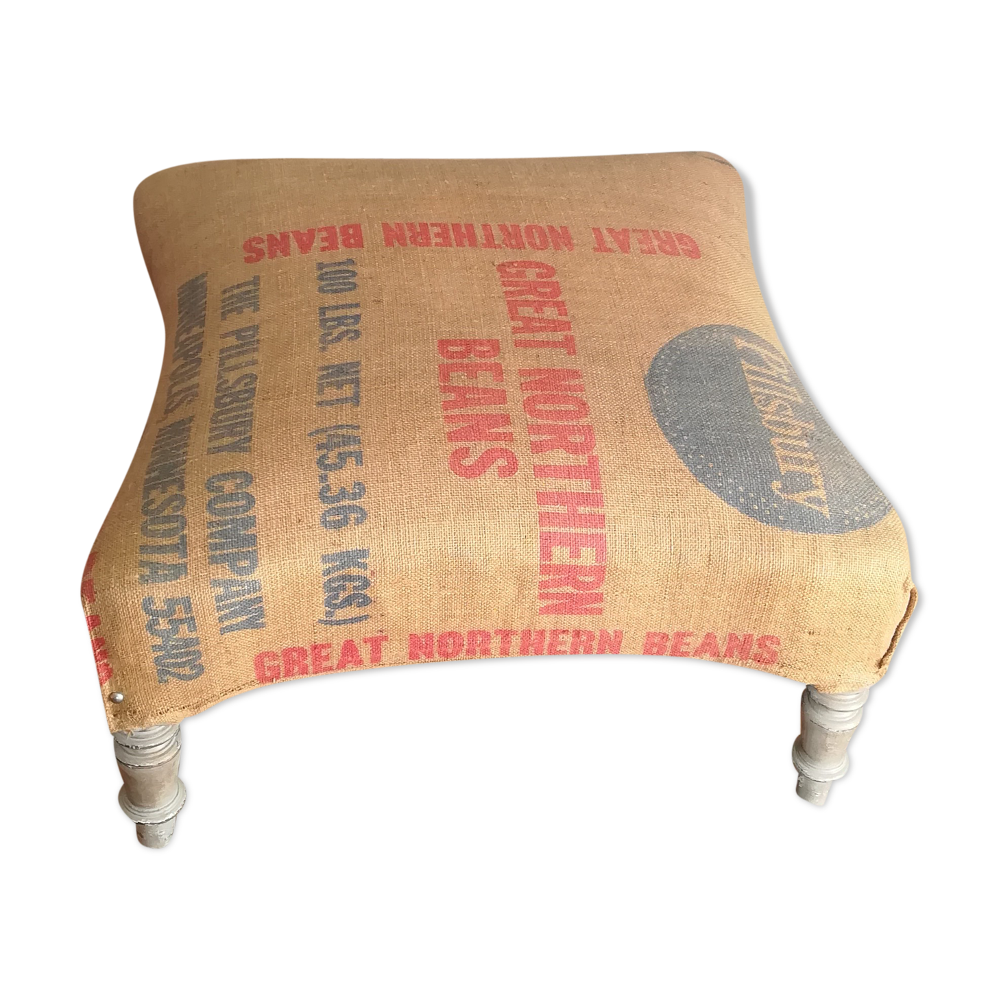 Ottoman pouf rests foot