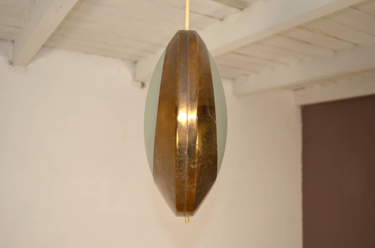 Stilnovo Pendant Lamp Model "1205" 1960s, Vintage 1960s Brass Chandelier