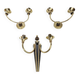 Suite of 3 Art Deco wall lights attributed to Gilbert Poillerat