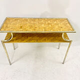 Mid Century Modern Rattan Console Table