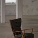 Danish mid-century chaise longue with a convertible backrest in oak, Viggo Boesen, 1950s.