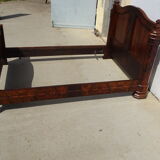 Walnut bed and walnut magnifying glass nineteenth century