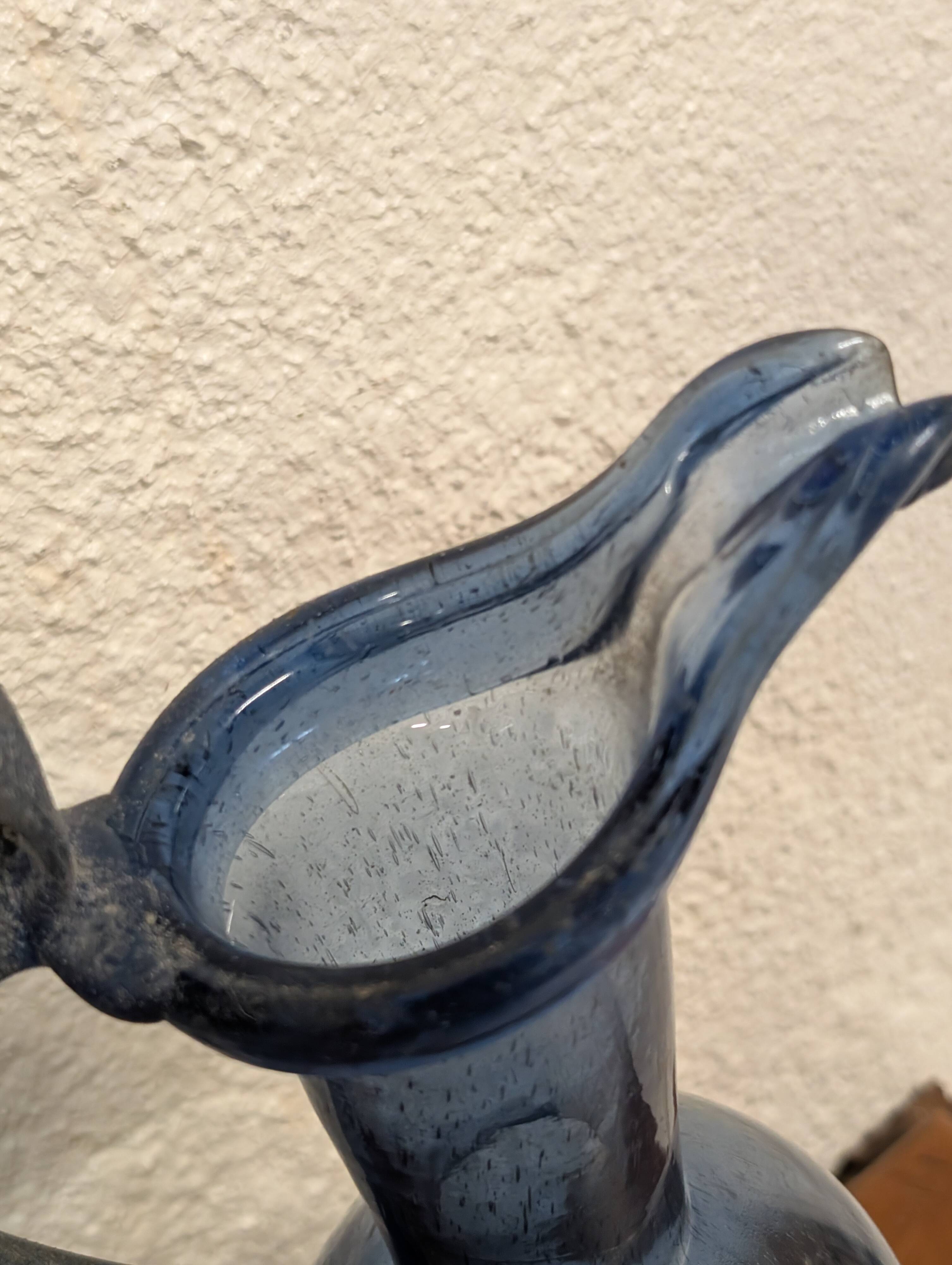 Antique Murano glass jug Seguso Scavo