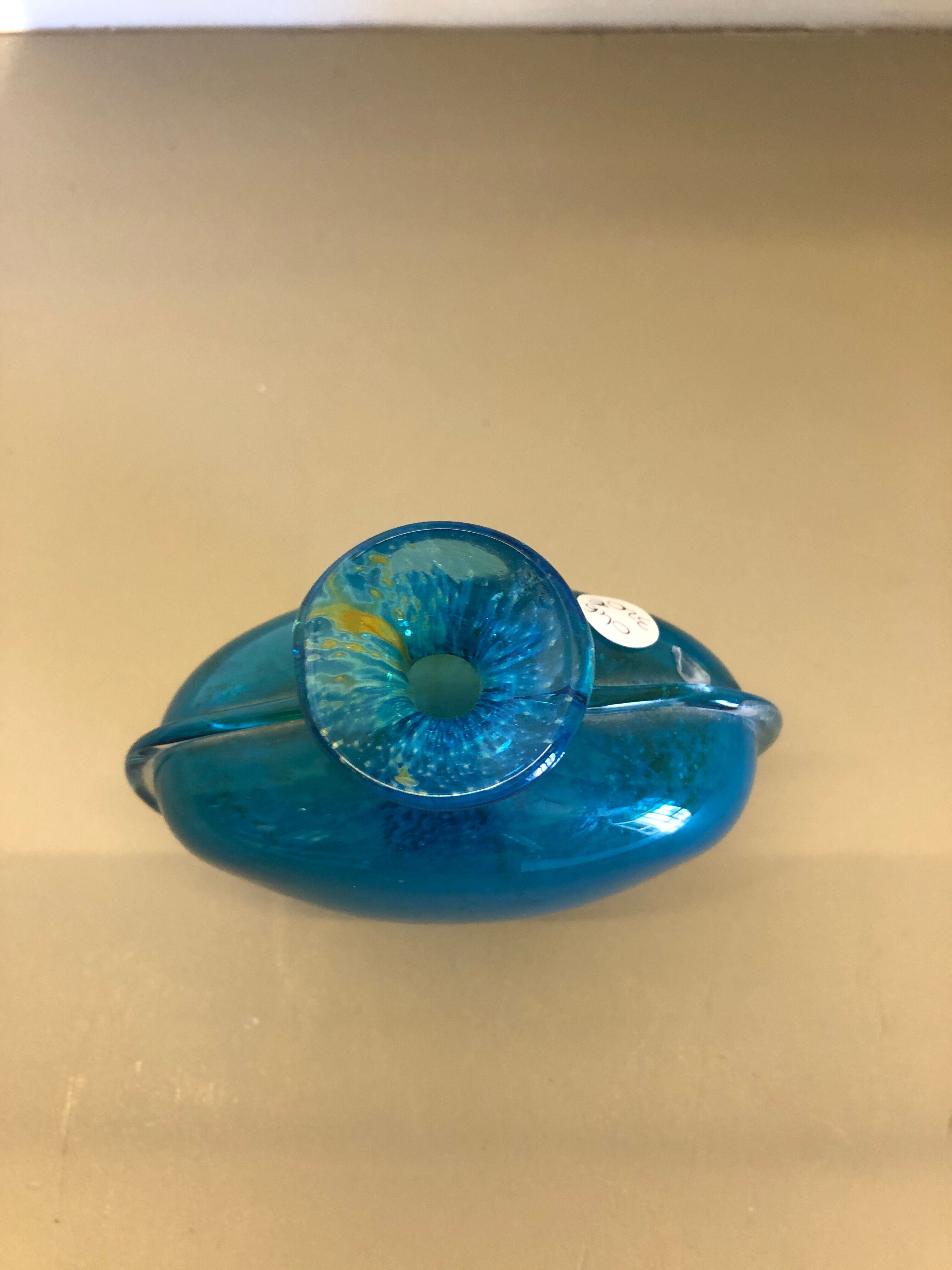 Gold blue glass bottle