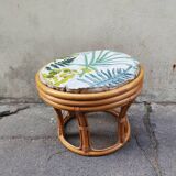 Vintage bamboo pouf