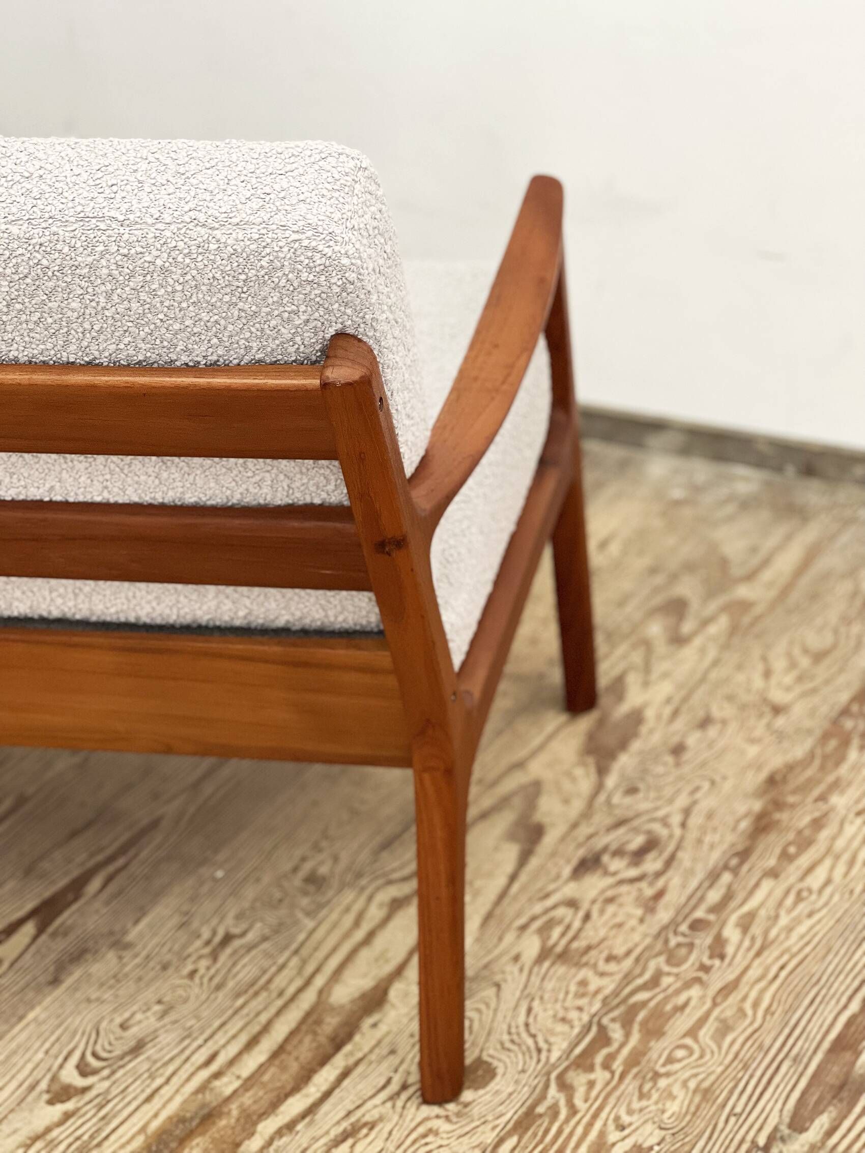 Mid Century Modern 3-Seat Sofa, Ole Wanscher for France & Son, Senator Teak, Danish Design Couch