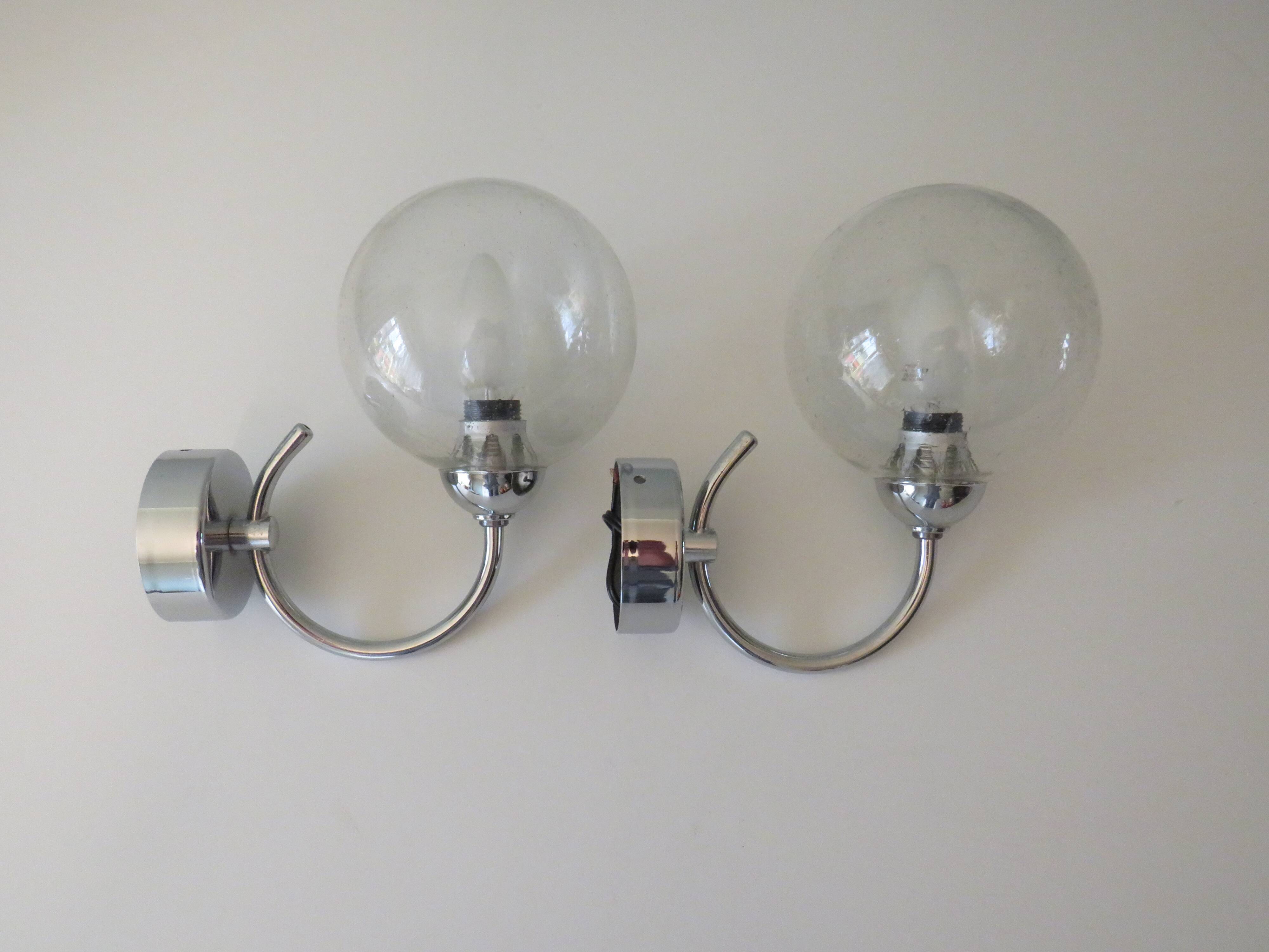 Pair of Massive wall lights Belgium 1960-1970