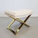 Vintage Regency Brass Cross Stool, Italy, 1970s