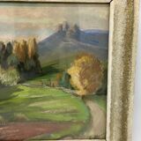 Table countryside landscape year 1970 signed