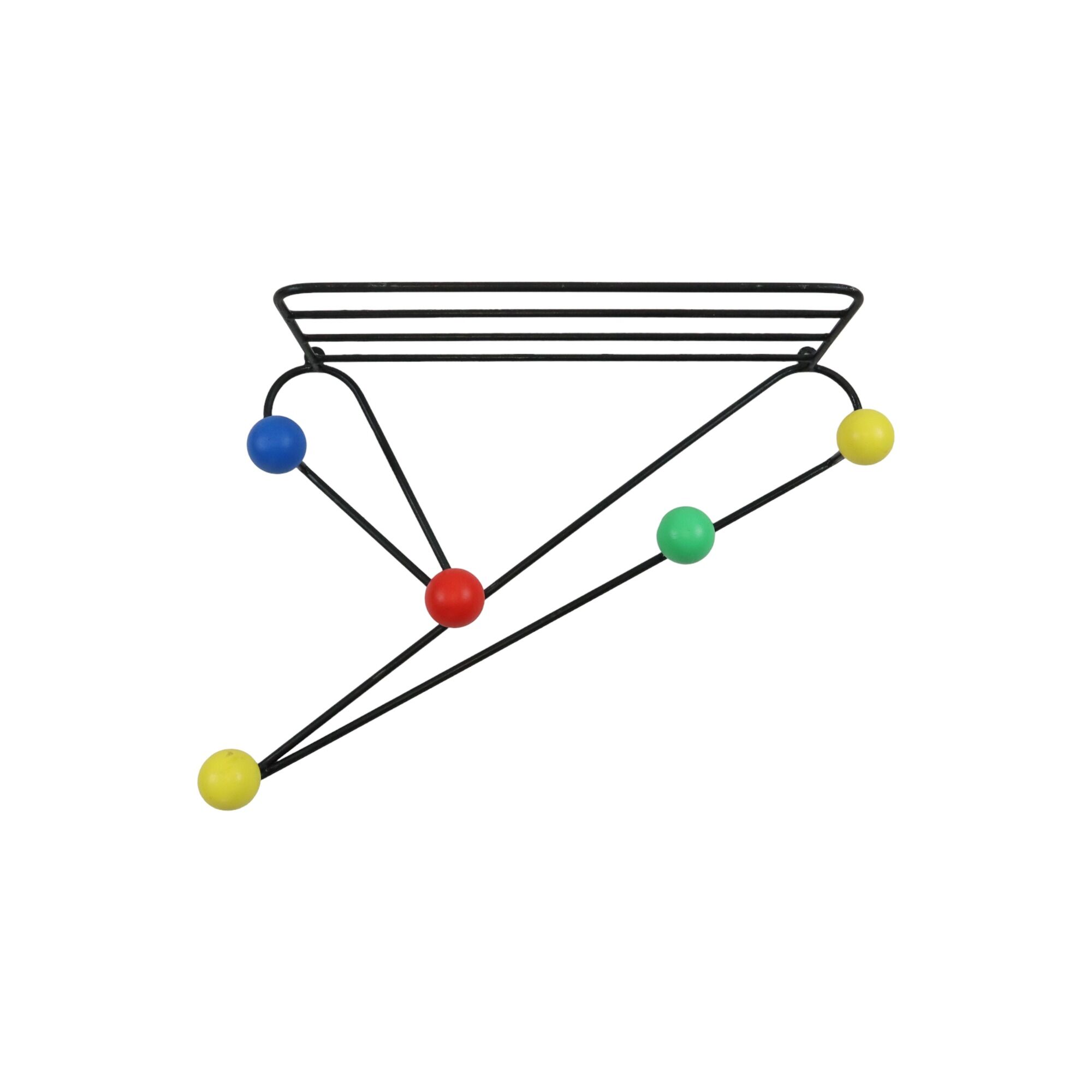 Coat rack design metal colored balls 70cm