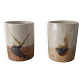 Lot de deux mini vase Poterie La Colombe