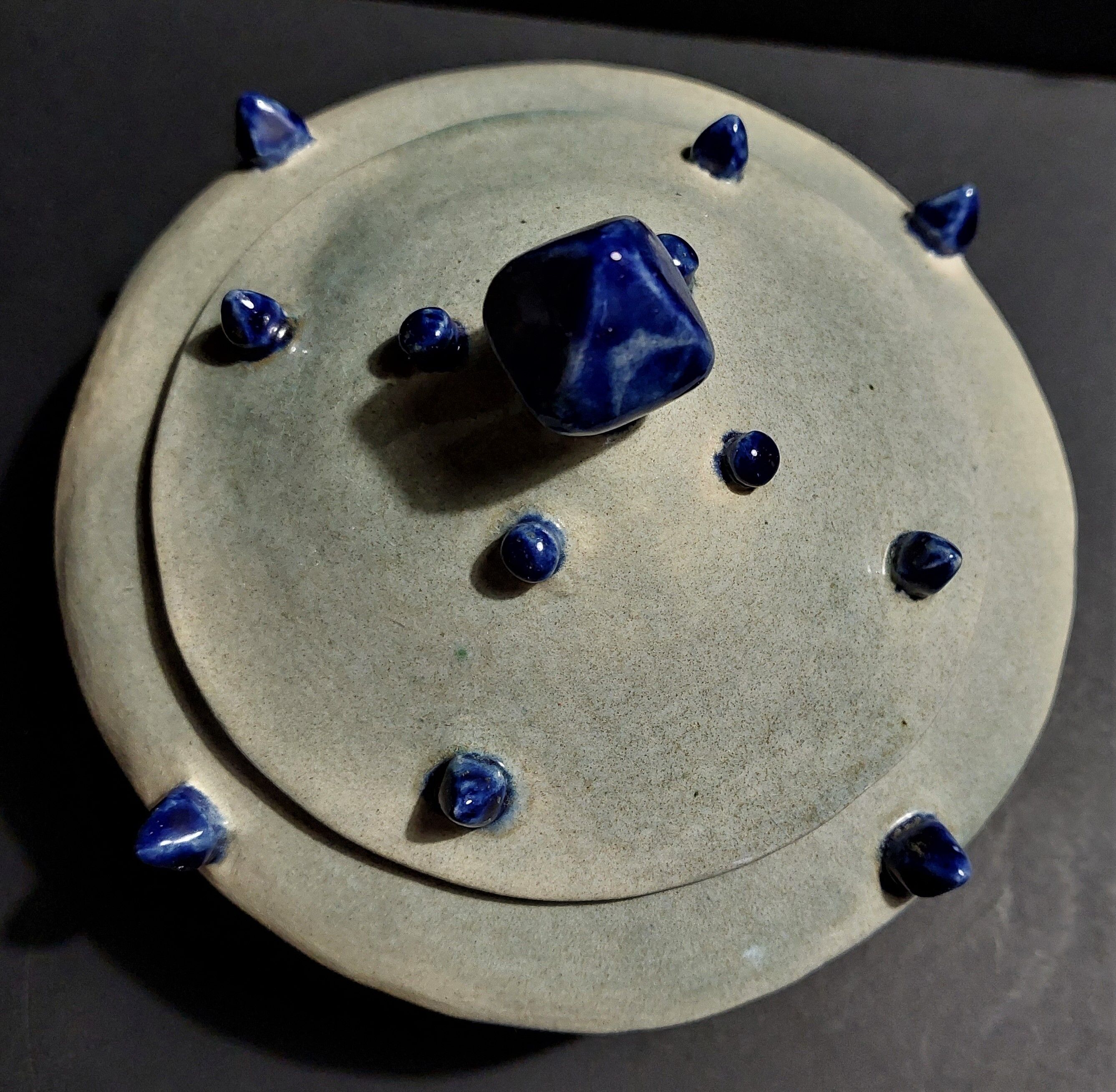 Ceramic bonbonnière signed job dated 8/08