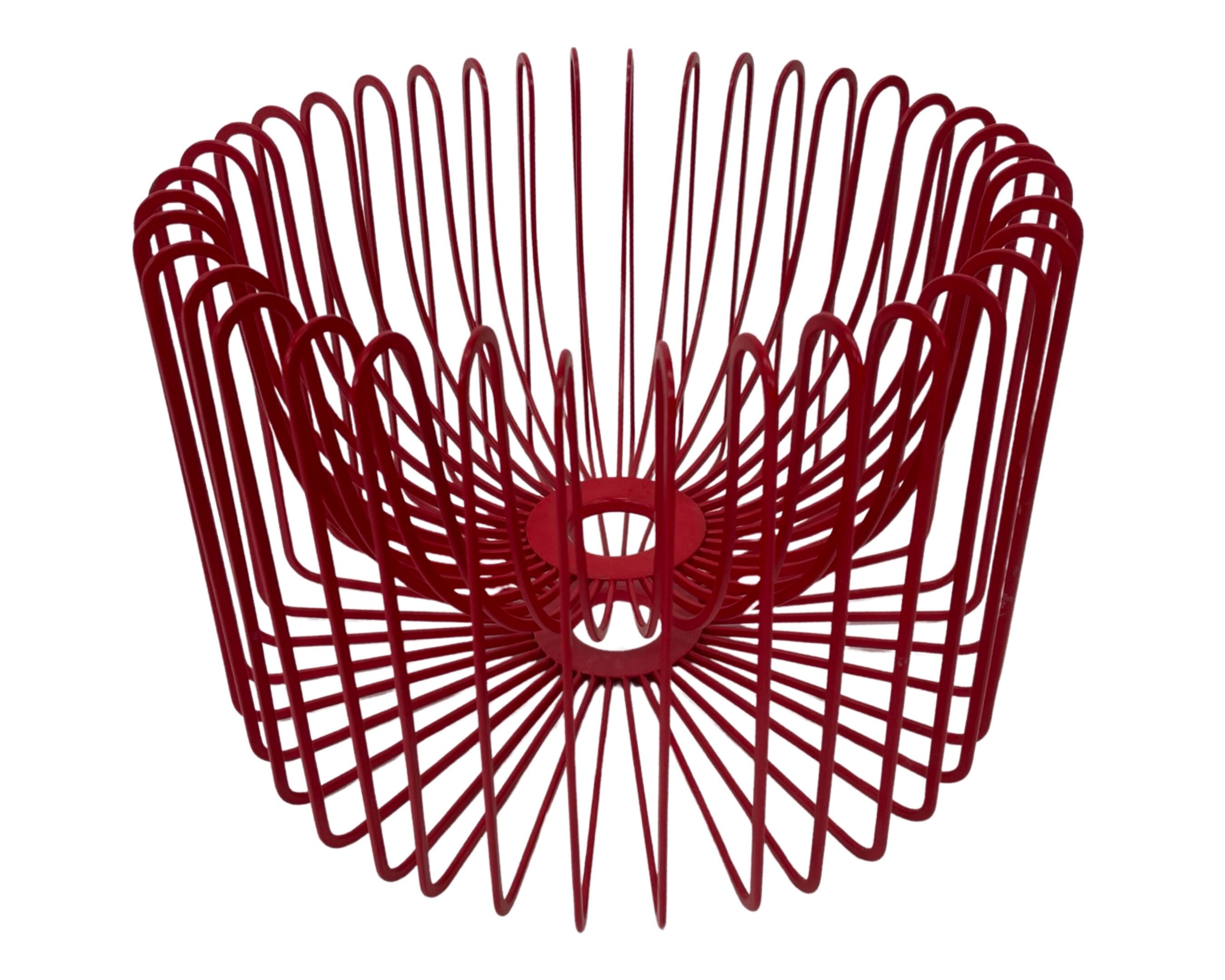 Ehlén Johansson for Ikea - metal red 'Trådig' fruit bowl basket